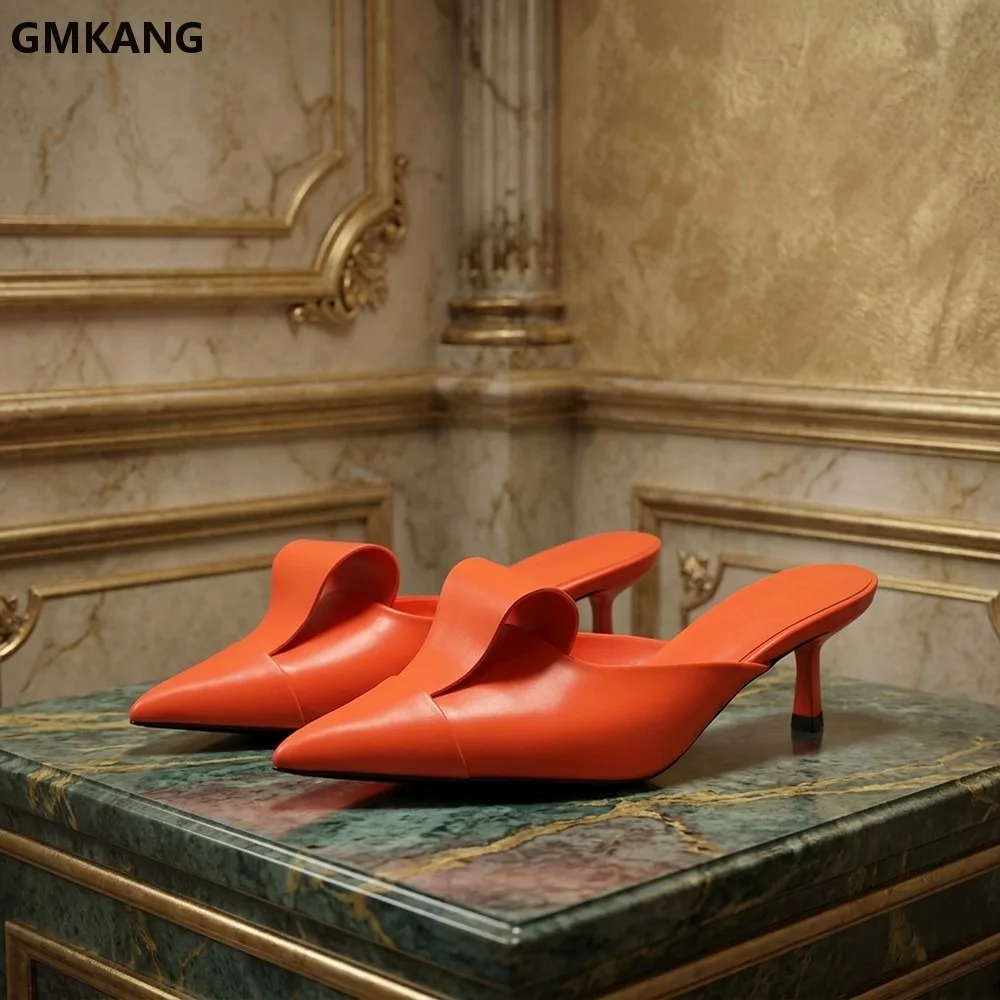 Pointed Toe Mid Heel Mary Jane Shoes for Women, Minimalist V-Shape Design, Soft Leather Comfortable Dress Pumps, Office Work
