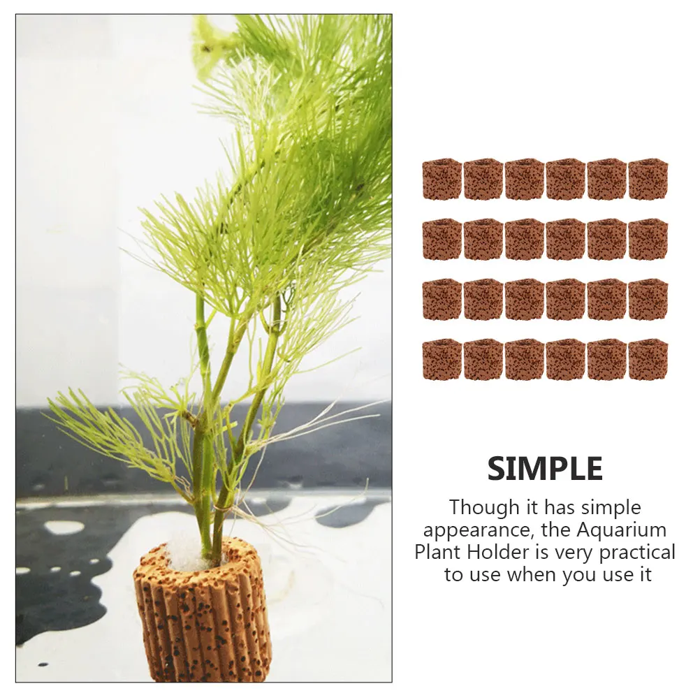 

24Pcs Aquatic Plant Fixed Ring Heavy Duty Water Grass Fixing Base for Aquarium Plants Holder Natural Tank Scene Decor Accessory