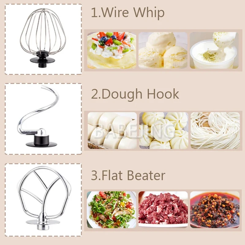 BABEJING خلاط دقيق لملء سطح المكتب الكهربائي، وعاء من الفولاذ المقاوم للصدأ، آلة تشكيل عجينة كعكة الكريم، آلة الشيف
