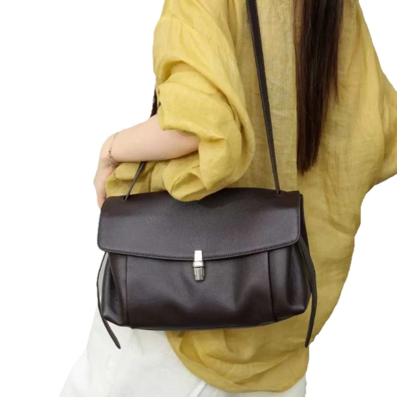 

Women's Convertible Top Grain Genuine Leather Shoulder Bag Crossbody Large Capacity Summer Daily Commuter
