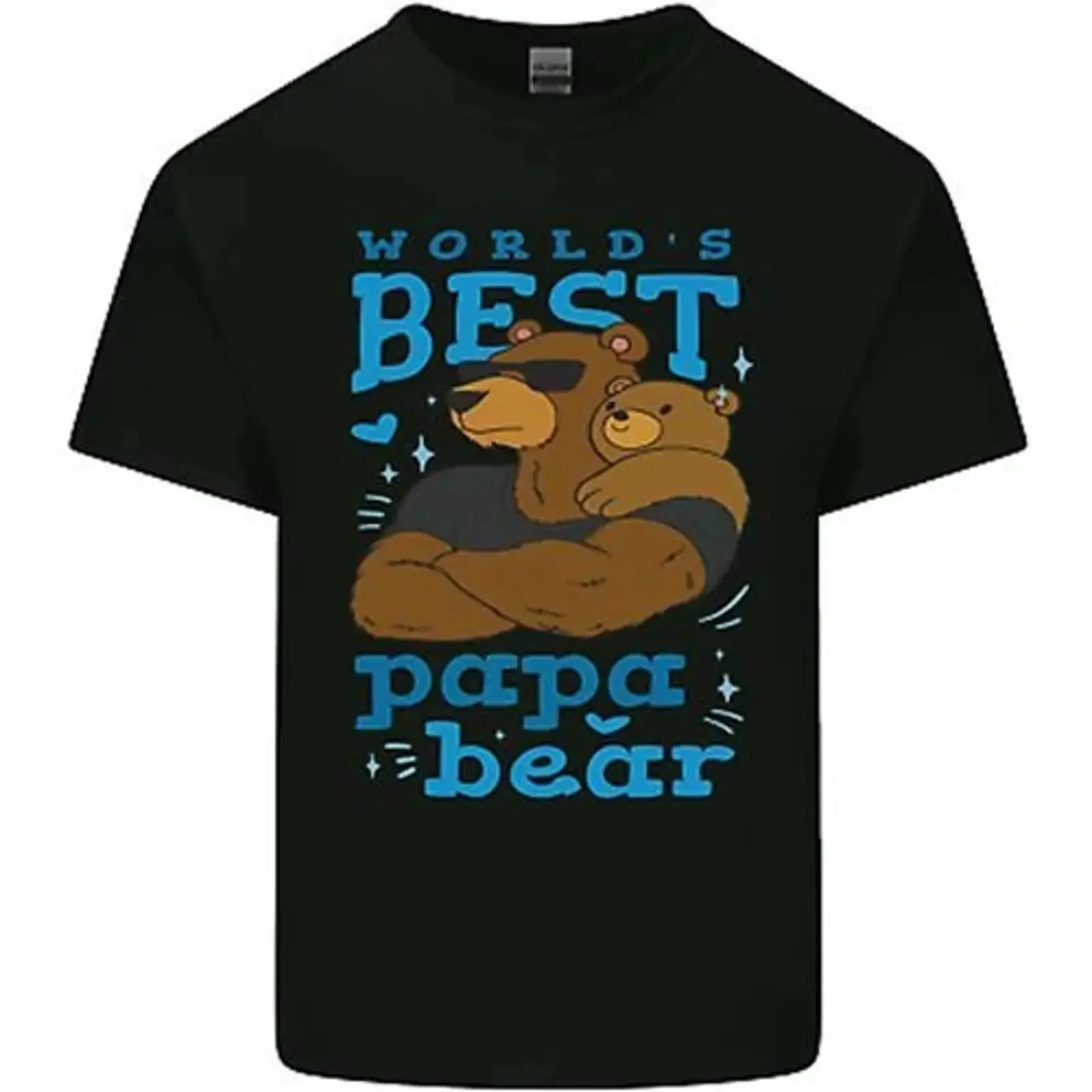 Worlds Best Papa Bear Fathers Day Mens Cotton T Shirt Top Image 1 of 4 vintage Washed designer clothes graphic Stylish Unisex