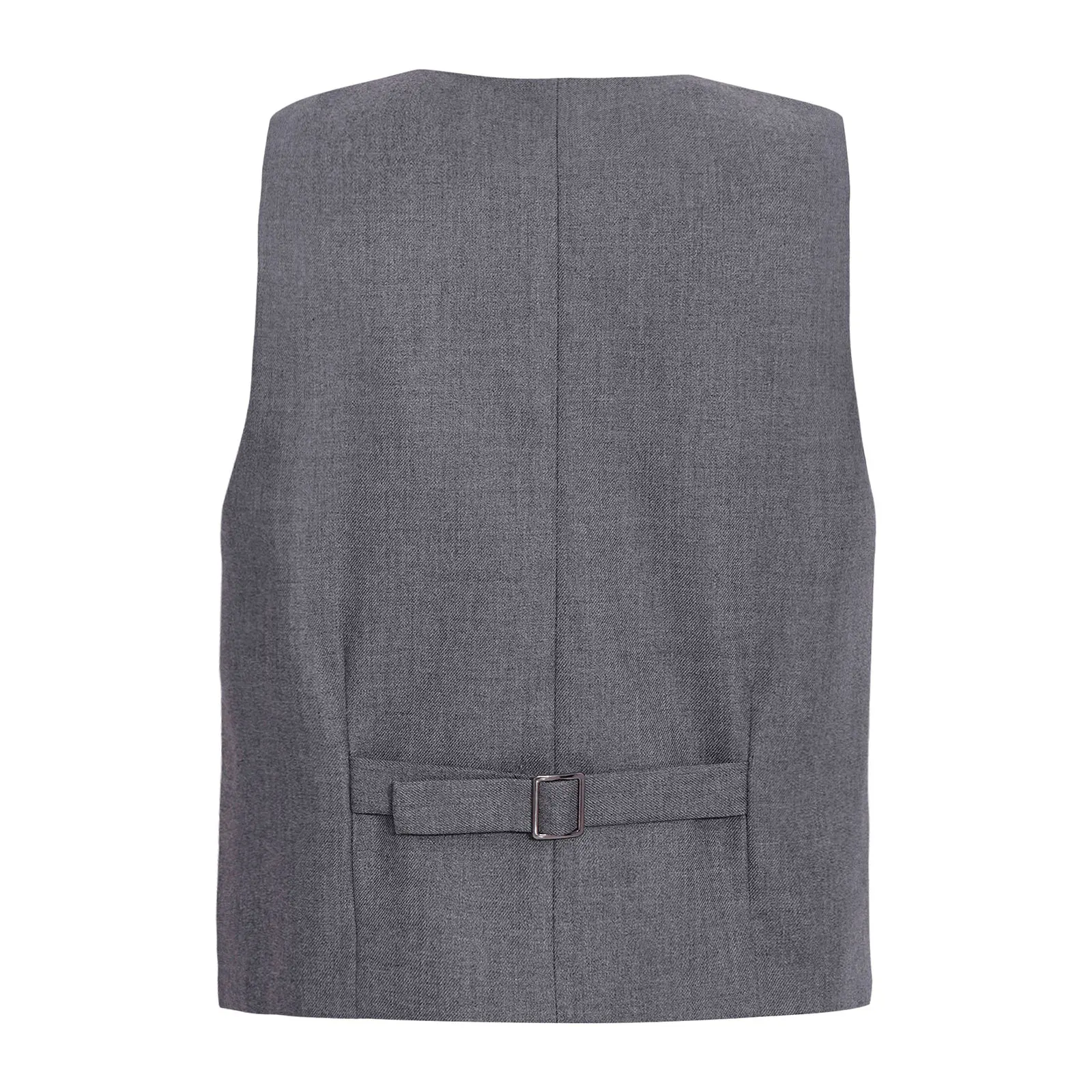 Kids Boys Double-Breasted Formal Waistcoat Suits School Uniform Sleeveless Vest for Graduation Wedding Party Family Photography