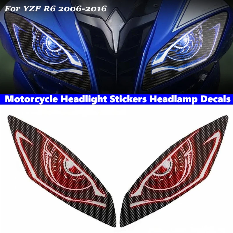 Headlight Sticker Waterproof Motorcycle Decals For YZF R6 Accessories 2006-2016 2007 2008 2009 2010 2011 2012 2013 2014