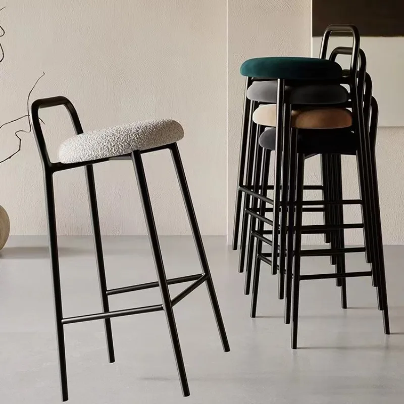 Bar Chairs, Modern and Simple Round Stools, High Chairs, Bar Chairs, KTV Cash Register, Front Desk Stackable, Home Bar Stools