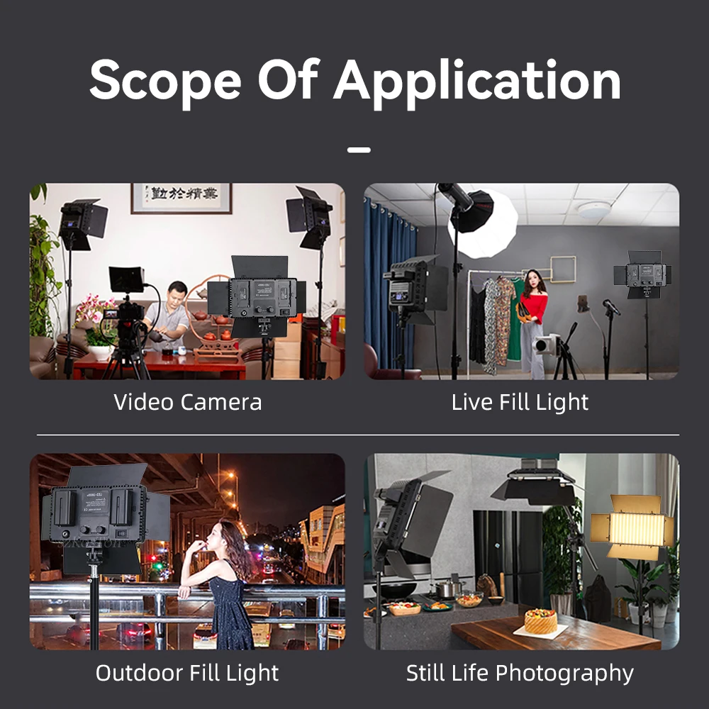 LED Photography Video Light Panel Lighting Photo Studio Lamp Kit With Tripod Stand For Shoot Live Streaming Youtube Tiktok