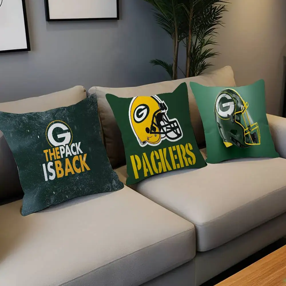 Green BayS PackerS وسادة هدية ديكور مكتب المنزل وسادة غرفة نوم أريكة غطاء وسادة السيارة كيس وسادة #2