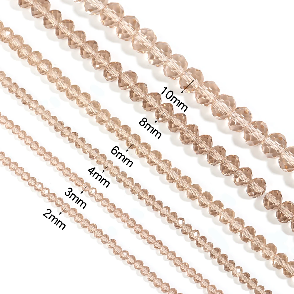 3/4/6/8/10 مللي متر الأوجه AB الزجاج الشفاف كريستال Rondelle الخرز الملونة فضفاض خزر عازل لصنع المجوهرات قلادة سوار ذاتي الصنع #2