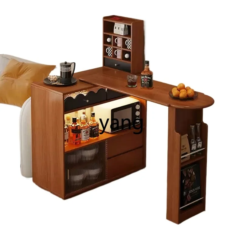 

Lmm retro wind corner L-shaped coffee bar integrated bucket cabinet against the wall living room partition cabinet