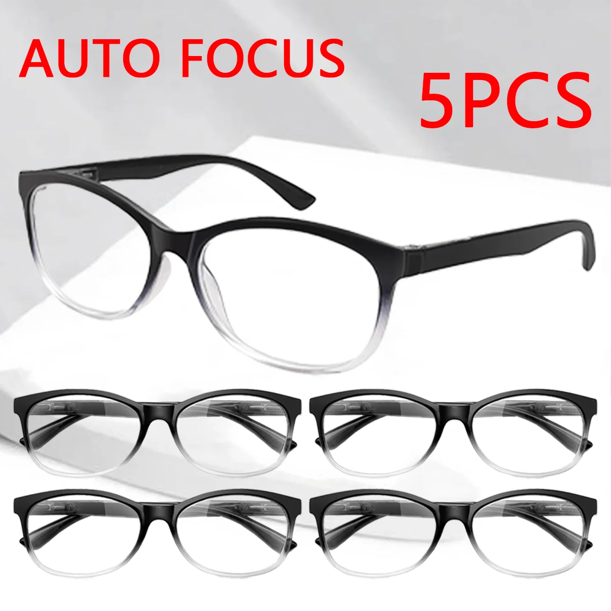 

5PCS Auto-Focus Reading Glasses,BlueLight Blocking Reading Glasses, Lightweight PC Frame, Unisex Design