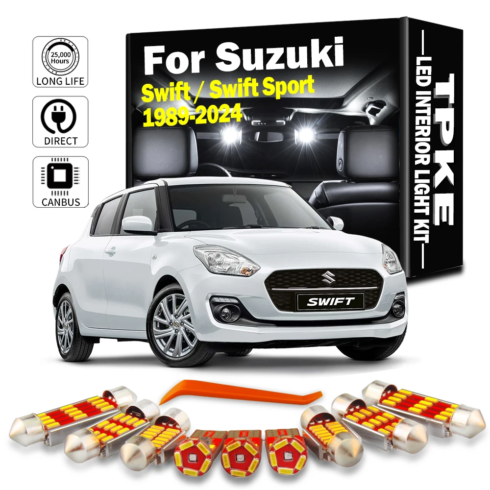 

LED Interior Roof Map Trunk Plate Light Car Bulbs Kit For Suzuki Swift 1989- 2017 2018 2019 2020 2021 2022 2023 2024 Accessories