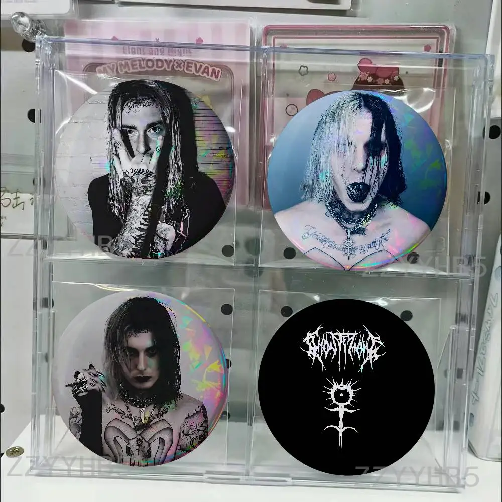 

Ghostemane ANTI-ICON Meme Coin Badges Tinplate Round Brooch Custom Anime Role Enamel Pins Gifts for Fans Friends