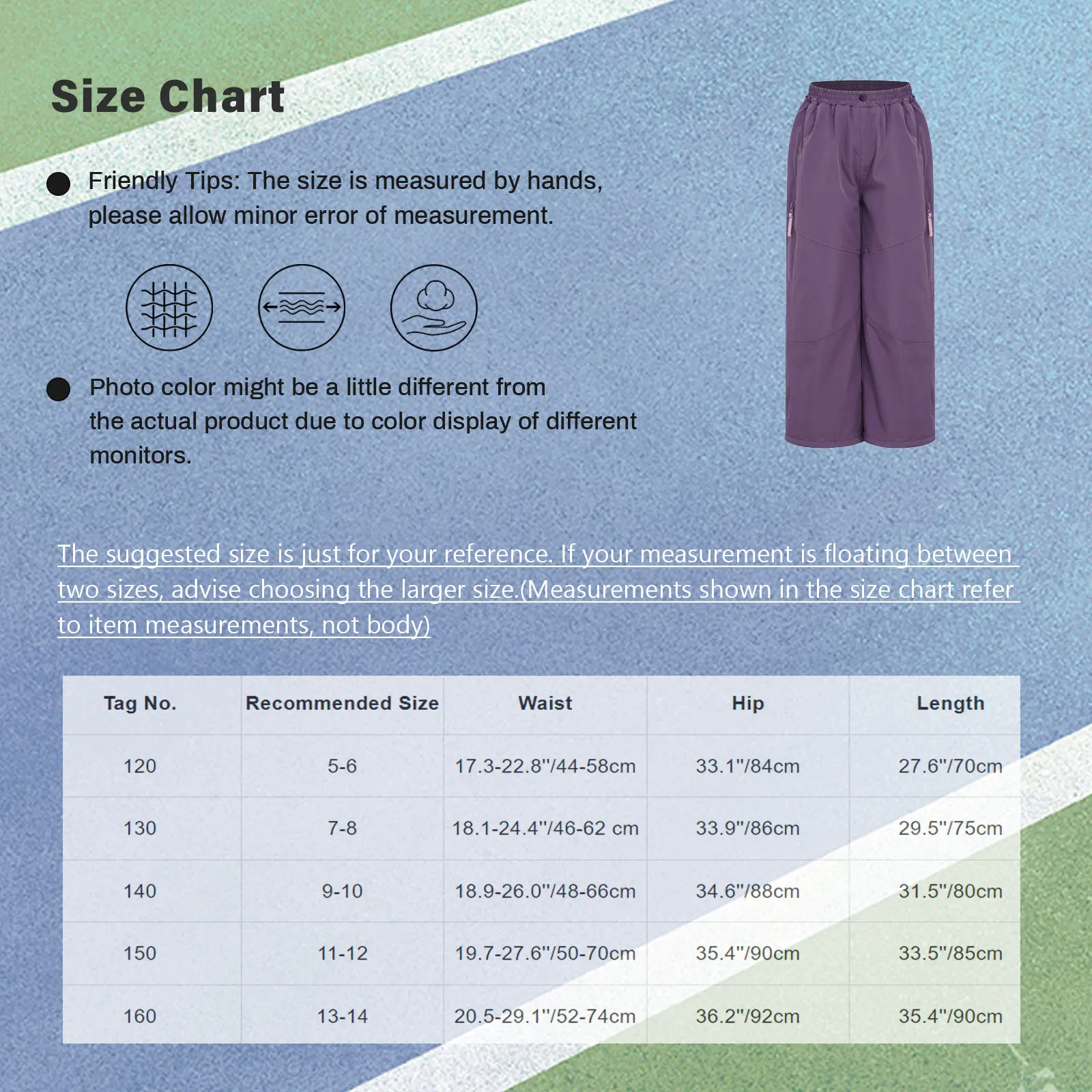 Child Girls Thick Fleece-Lined Pants Kids Outdoor Running Hiking Camping Sports Bottoms Costumes Zipper Leg Openings Trousers