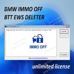 For BMW IMMO OFF, BTT EWS Deleter Program + Enigma Patcher v1.3 Support MS41-45 ME7.2 ME9.2 MSS54 ME17/MED17/MEV17/MEVD17/EDC17