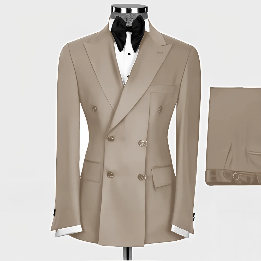 2-Piece Formal Men's Terno with Peak Lapel Blazer Classic Smoking Suit for Wedding Slim Fit Custom-Made Male Attire