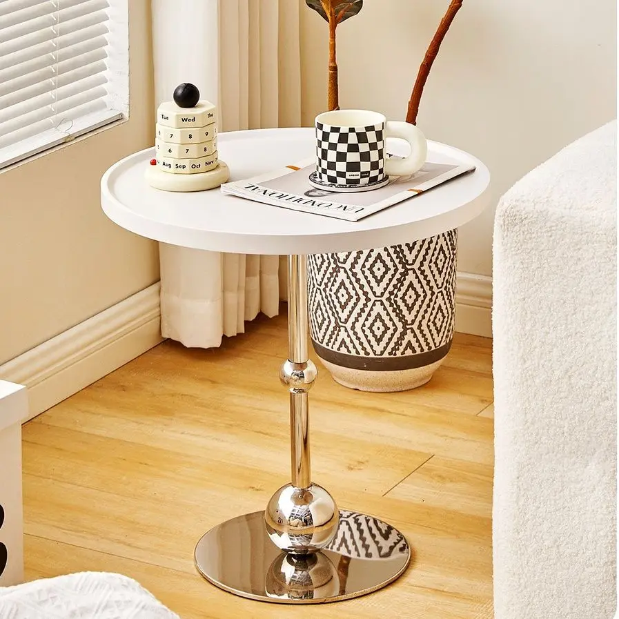 

Small Round Tables Cream Wind Simple Modern Home Living Room Coffee Table Storage Table Side Tables Furniture Mesas Iron Frame