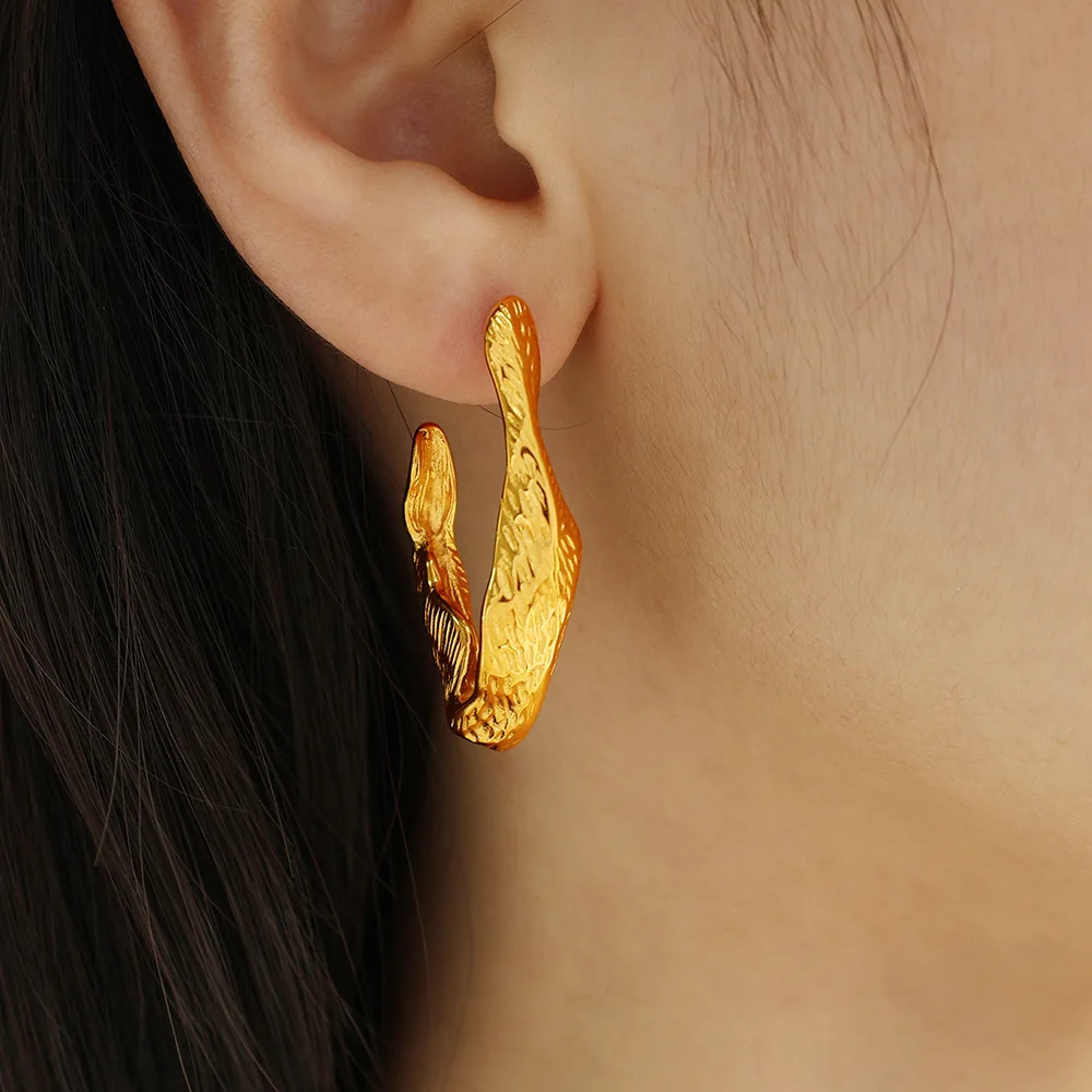 St.delan Wholesale Irregular Geometric Stud Earrings | 18K Gold Plated Stainless Steel Trendy Minimalist Women's Jewelry