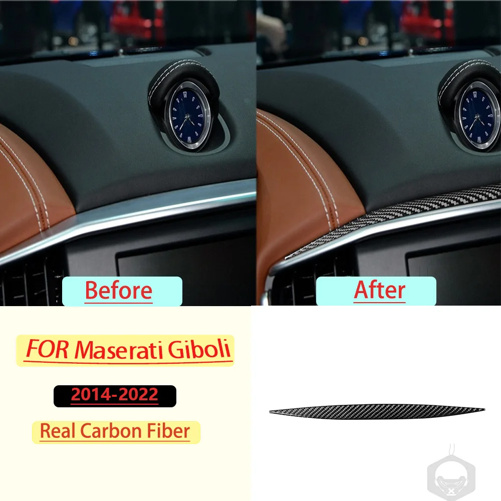 Real Soft Carbon Fiber For Maserati Giboli 2014–2022 Car Navigation Screen Trim Customizable Sticker Interior Accessories