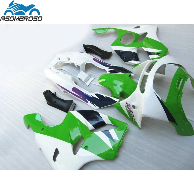 Free Custom Bodyworks for Kawasaki Ninja ZX6R fairing kit 1994-1997 green white black plastic fairing set zx6r 94 95 96 97 23