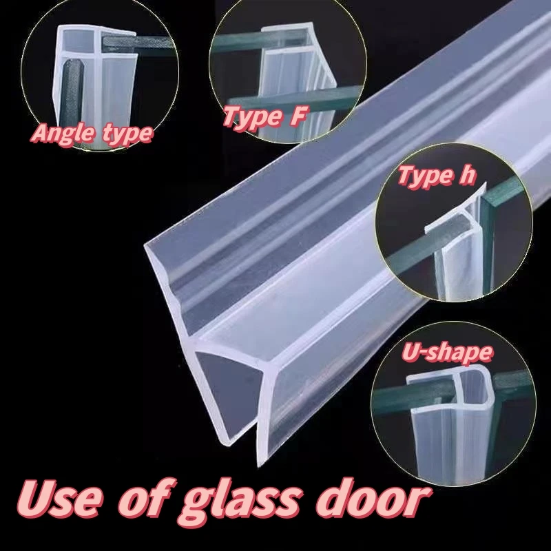 H-shaped, F-shaped, U-shaped Frameless Glass Door Sealing Strip, Bathroom Water Blocking Sealing Strip