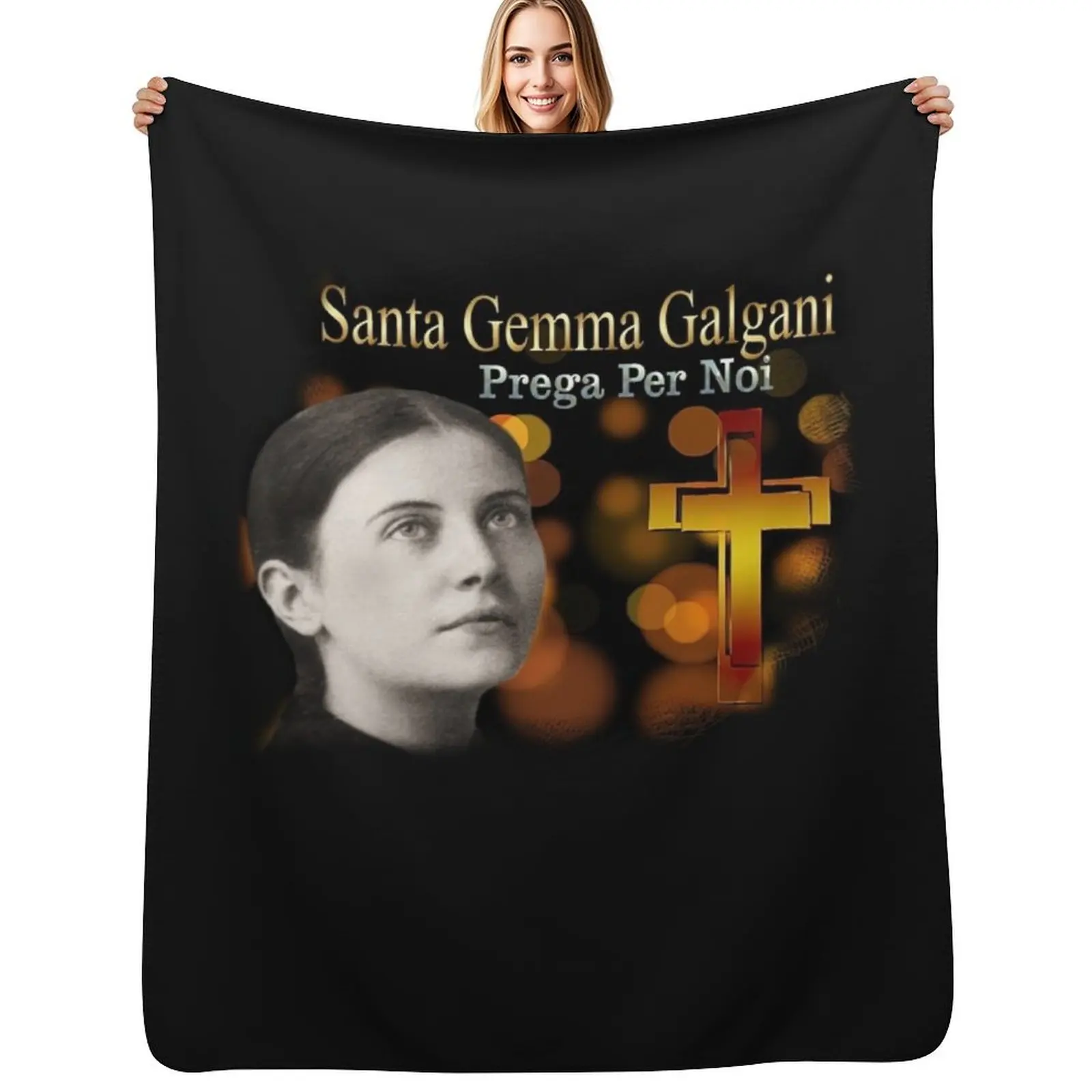 Saint Gemma Galgani Catholic Saint & Mystice Visions of Guardian Angel Throw Blanket Blankets For Bed Designers Softest Blankets
