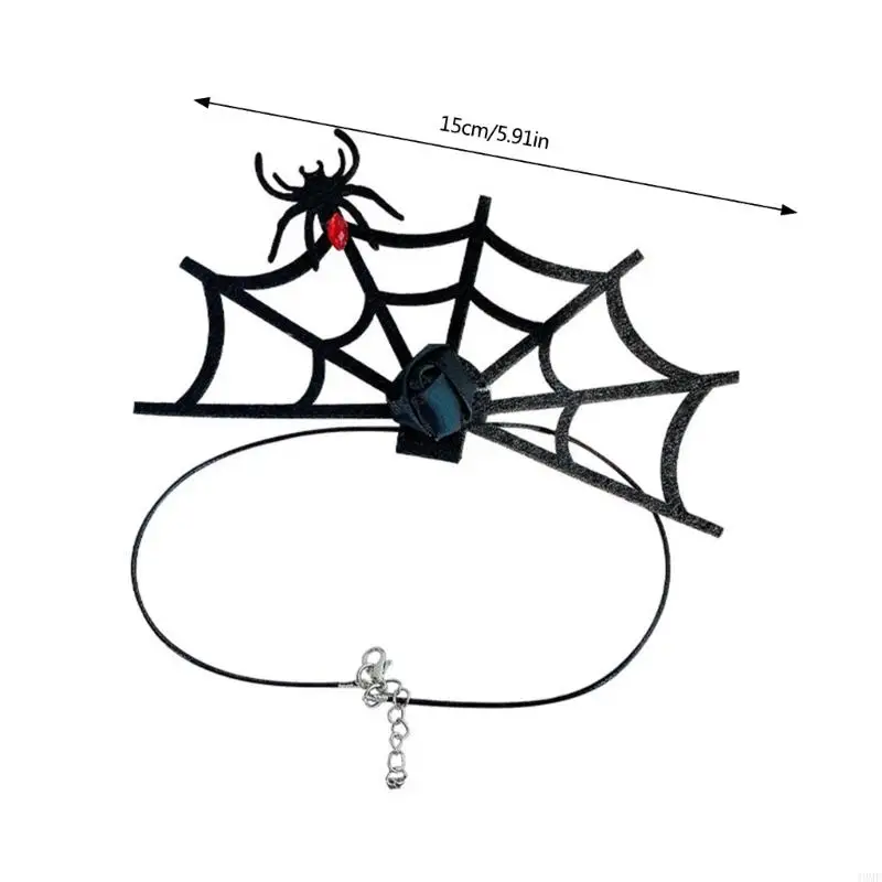 49MF Halloween Spiders Web Pendant Necklace Spiders Necklace Statement Choker