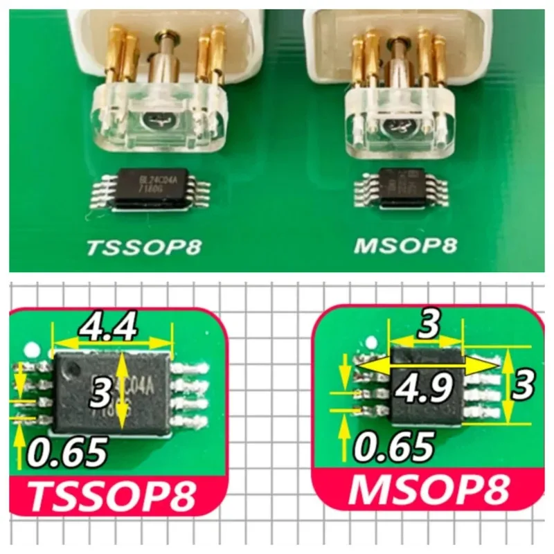 Tssop8 SOIC8 SOP8 Msop8 mini PCB chip burning test fixture probe download programming cable probe