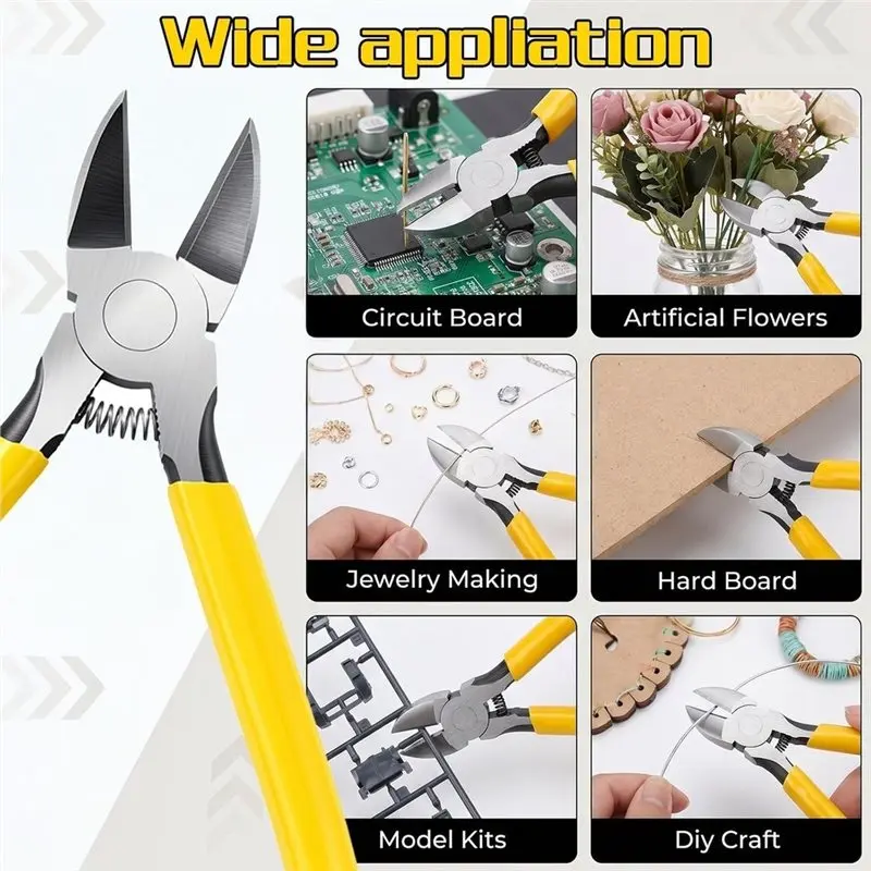 AC88 Wire Cutters Diagonal Cutters Flush Cut Pliers Side Cutting Pliers 6 Inch Spring Loaded for Crafting Jewelry