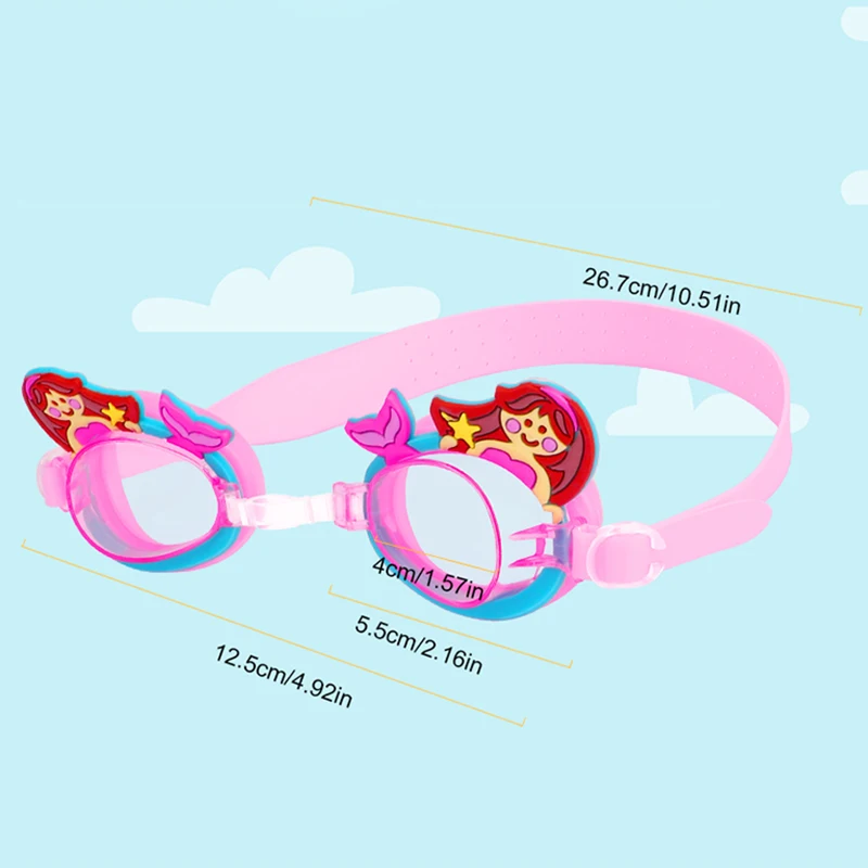 Professional Swimming Goggles Girl Cartoon Swim Glasses with Ear Plug Waterproof Anti Fog Swim Eyewear For Children Kids Gifts