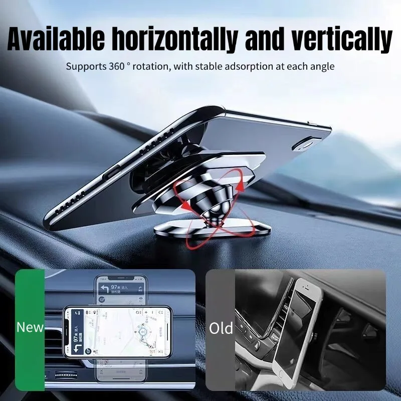 Magnetic Car Phone Holder Stand 360 Rotation Cell Phone Holder Air Vent Magnet Mount GPS Support in Car for iPhone Xiaomi Huawei