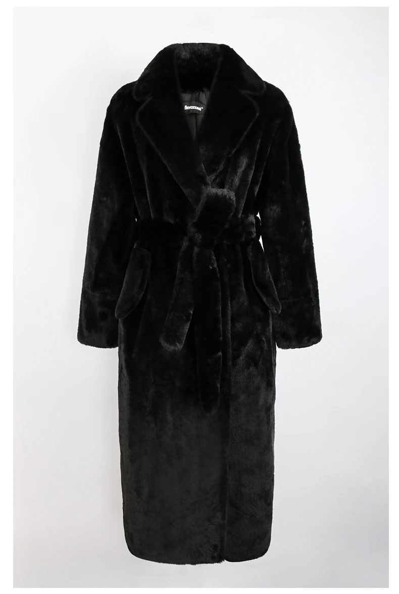 Nerazzurri Winter Long Purple Black Green Fluffy Thick Warm Luxury Faux Fur Coat Women Sashes New Arrival 2022 Furry Overcoat