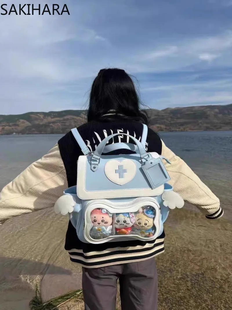 Zaini per ragazze Patchwork Filo Casual giapponese Bolsas Para Mujeres Kawaii Sweet Office Lady Estetico Mochila per studenti