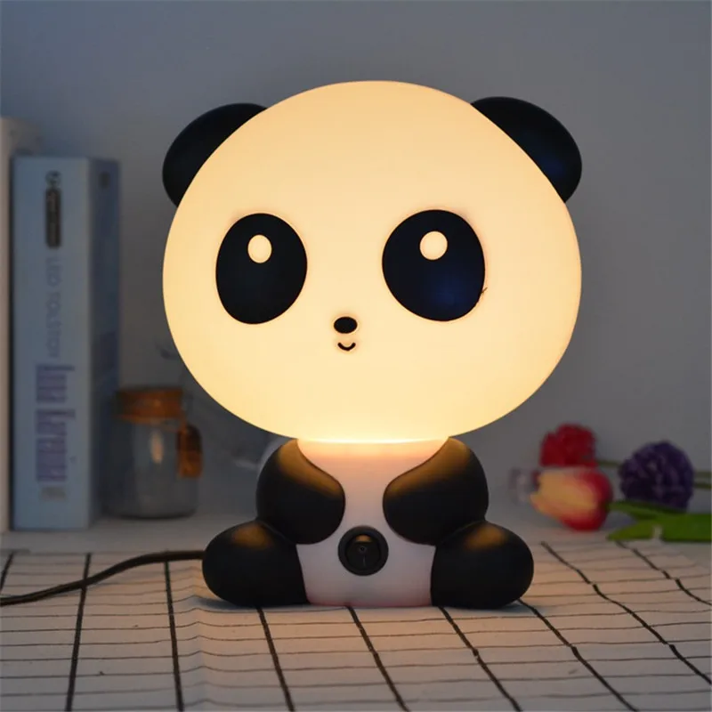 Imagem -02 - Animais dos Desenhos Animados Luzes da Noite Bonito Coelho Urso Panda Cão Óculos Coelho Lâmpadas Quarto Interior Iluminação Led Crianças Lâmpada Presente Decoração