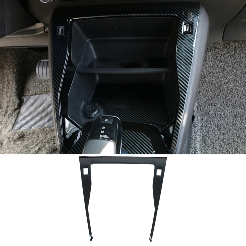 

For Peugeot 2008 2020 2021 2022 Car Stainless Steel Carbon Fiber Style Trim Central Storage Space Cover
