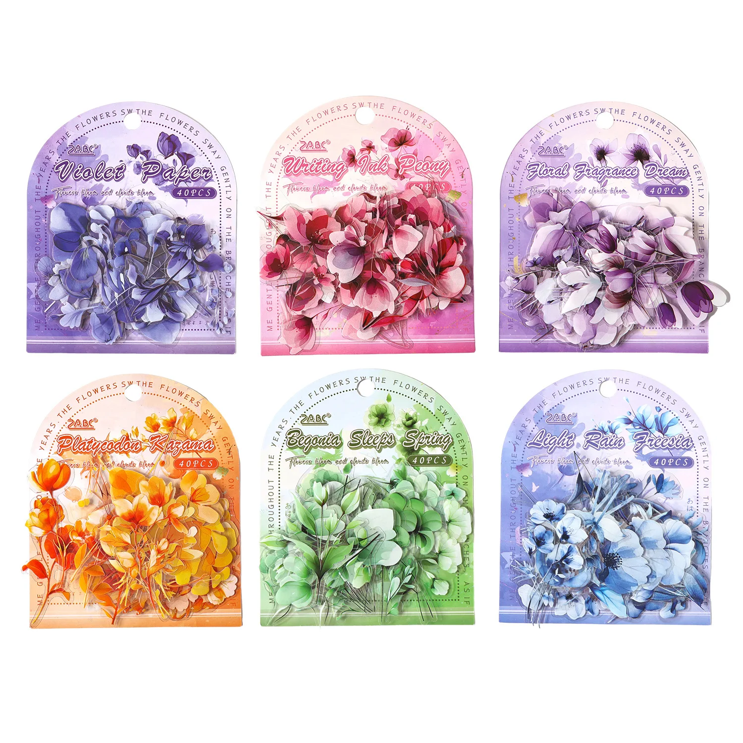 40sheets/1lot kawaii Stationery Sticker Blossoming flowers and relaxing clouds junk journal Decorative Scrapbooking  Sticker