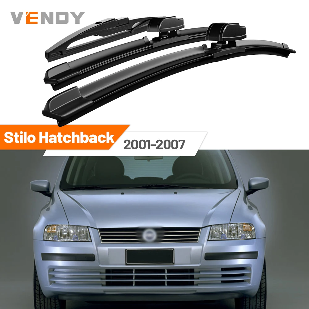 

For Fiat Stilo Hatchback 2001-2007 2002 2003 2004 2005 2006 Front & Rear Windshield Wiper Blades Windscreen Wipers Set