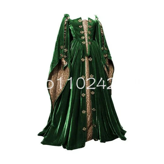 Tudor Costume Fairy Long Sleeve Evening Formal Dresses Elizabeth\'s Grey Gown Velvet Corset Bustle Medieval Prom Gown