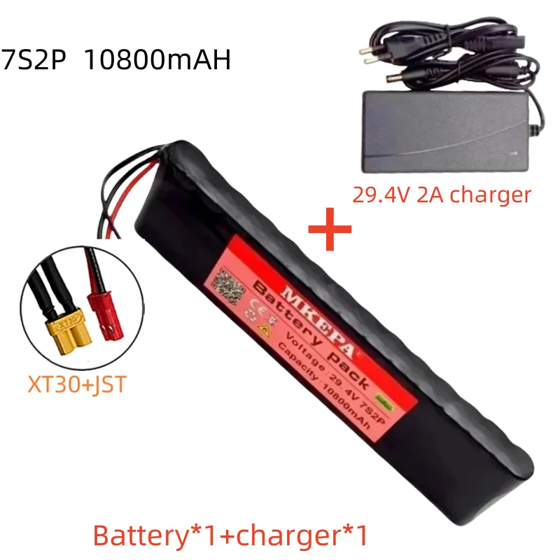 29.4v 10800mah h18650 bateria de íon de lítio 7s2p 29.4v bicicleta elétrica bateria de íon de lítio + 29.4v2a carregador durável e