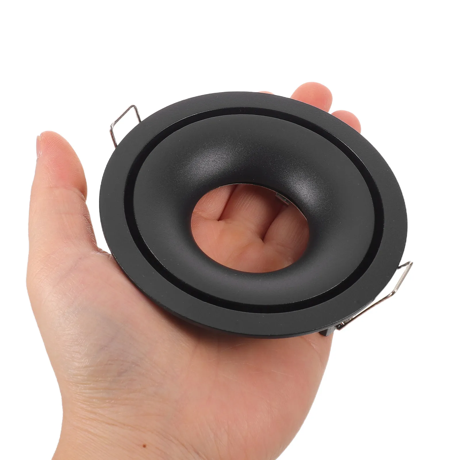 Round Recessed Light Trim Metal Spotlight Holder Cover Mr16 Gu10 Ceiling Light Fixture Replacement Black Downlight Mounting