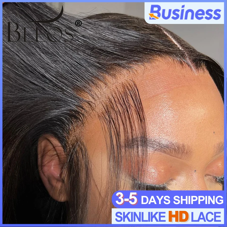 

BEEOS 32in 250% Skinlike 13x6 HD Lace Frontal Human Hair Wigs Straight Pre plucked 5x5 HD Lace Closure Wig For Women Brazilian