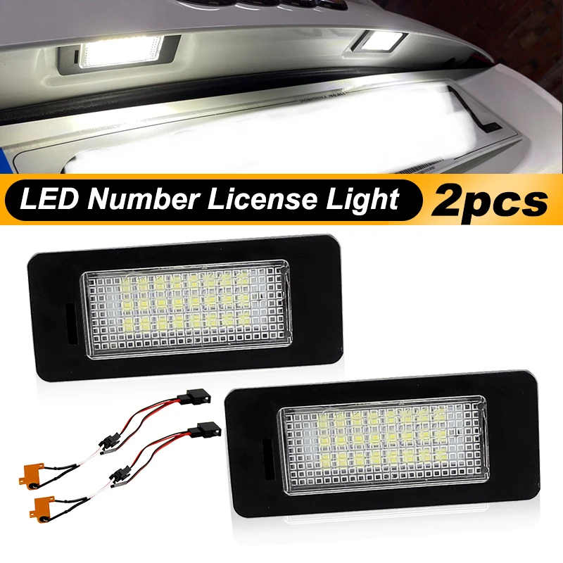 

2Pcs Rear LED License Plate Light Lamp CANbus OEM# 8T0943021 For Audi A4 B8 A5 S5 Q5 TT TTRS 2009-2012