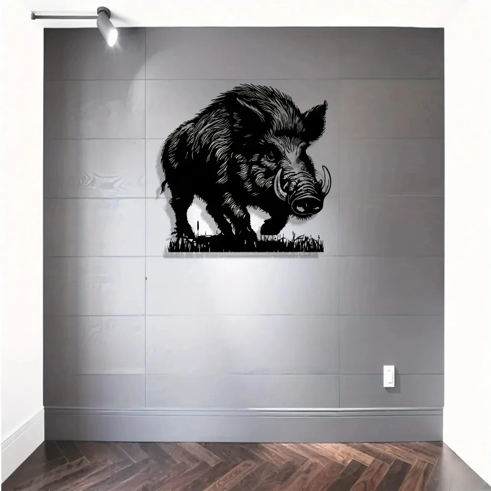 Wild Boar Animal Metal Wall Sculpture Modern Iron Art Decoration Perfect for Living Room Home Interior