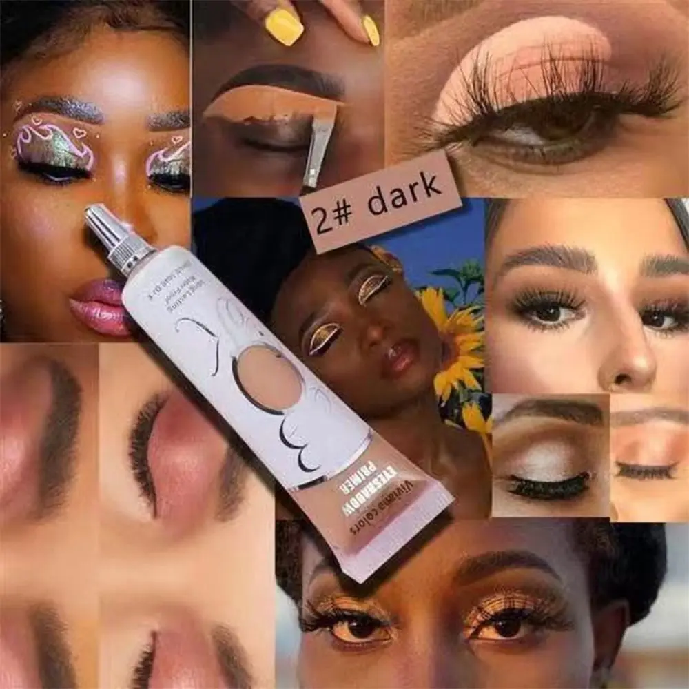 Base de sombra de olho colorida, creme de longa duração, à prova d'água, corretivo de olhos, à prova de suor, líquido sedoso, primer, maquiagem para os olhos
