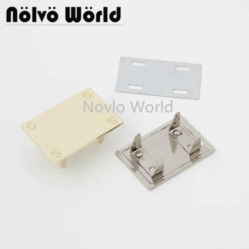 5-20-100 pieces,43*29mm 2 colors handbag big squared metal purse label tags,bags purse metal labels,customized YOUR LOGO NAME