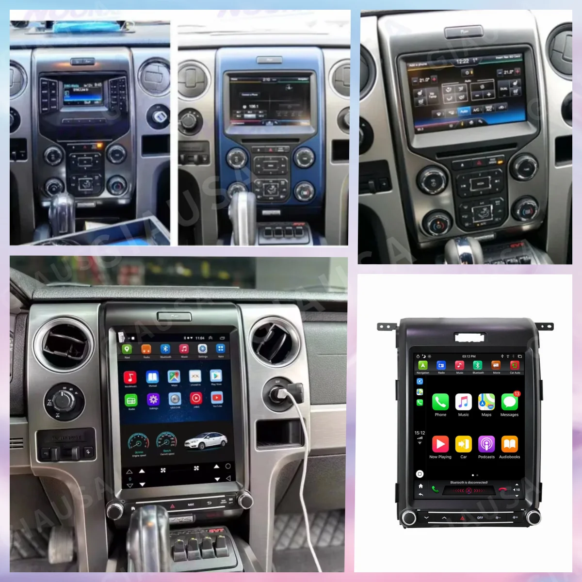 12.1 inch Touch Screen Car Radio Wireless Bluetooth CarPlay For Ford F150  2012 -2016 4G GPS Android 14 Head Unit  Stereo System