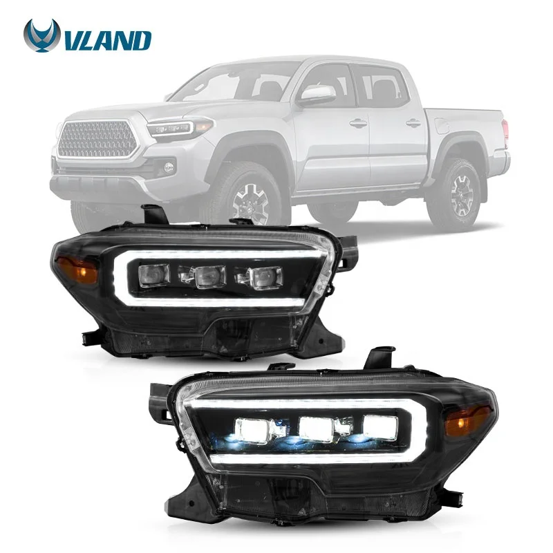 LED Headlight Assembly For Toyota Tacoma 2015-2020, Featuring Dynamic Welcome And Breathing Light Effects