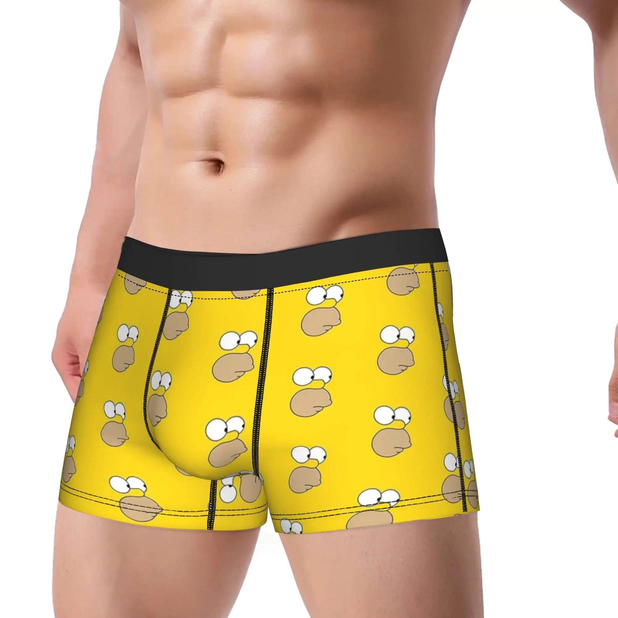 Homer S-Simpsons Face Underwear  Males Boxer Brief Elastic Boxer Shorts Quality Custom DIY Plus Size Panties
