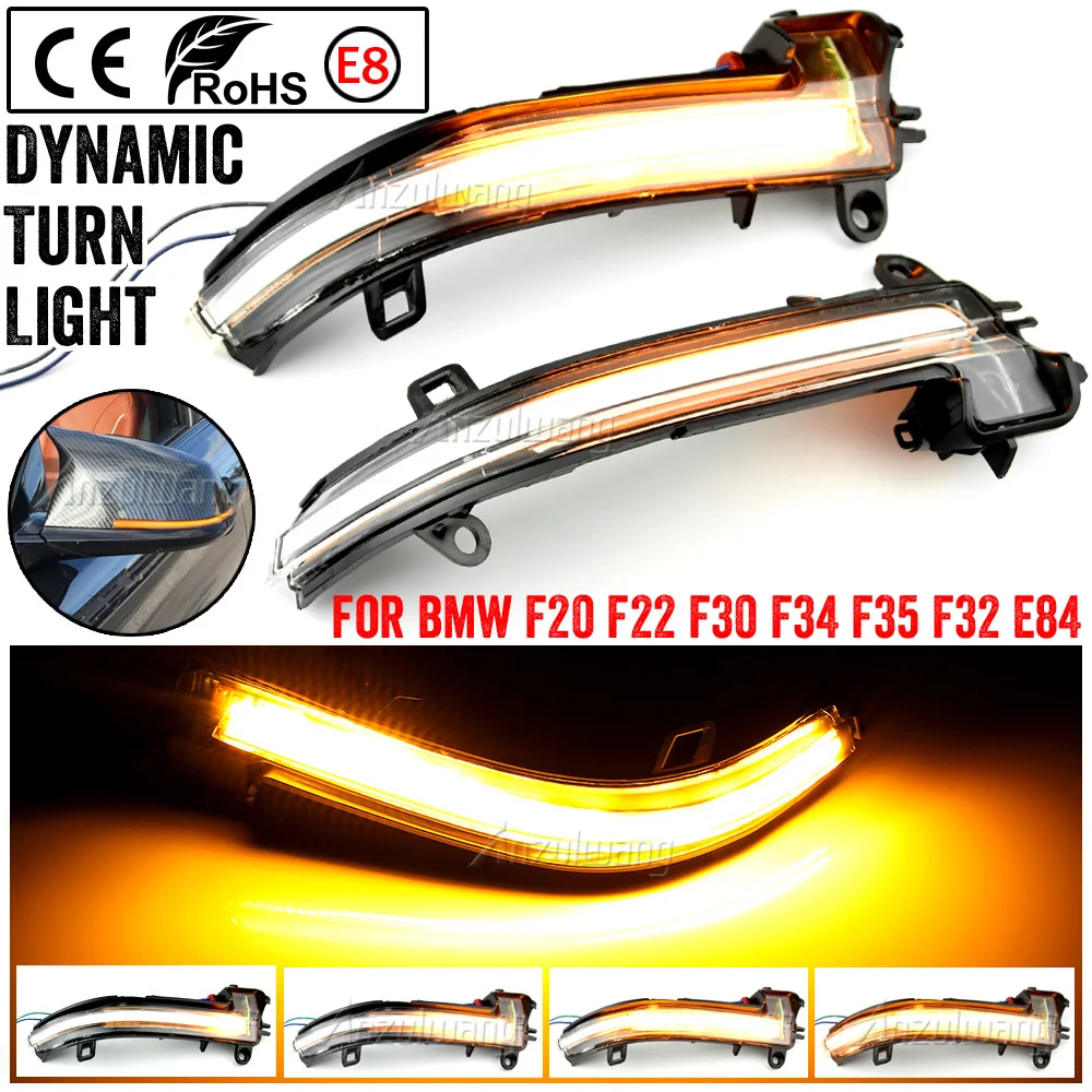 2PCS For BMW F20 F21 F22 F33 F34 X1 E84 F36 F87 M2 1 2 3 4 Series Dynamic Blinker Turn Signal LED Mirror Light