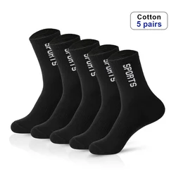 5 Pairs Men's Socks Casual Breathable Cotton Man Run Sports Socks Spring Autumn Male Sox Gifts Mid-calf socks Plus Size EUR38-45