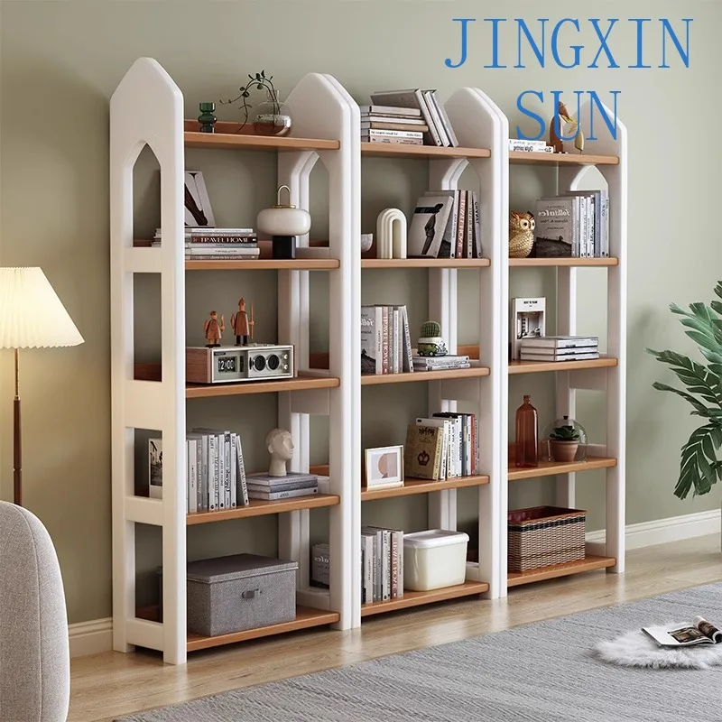 Nordic solid wood bookshelf floor-to-ceiling multi-layer bookcase household bedroom student storage shelf  book