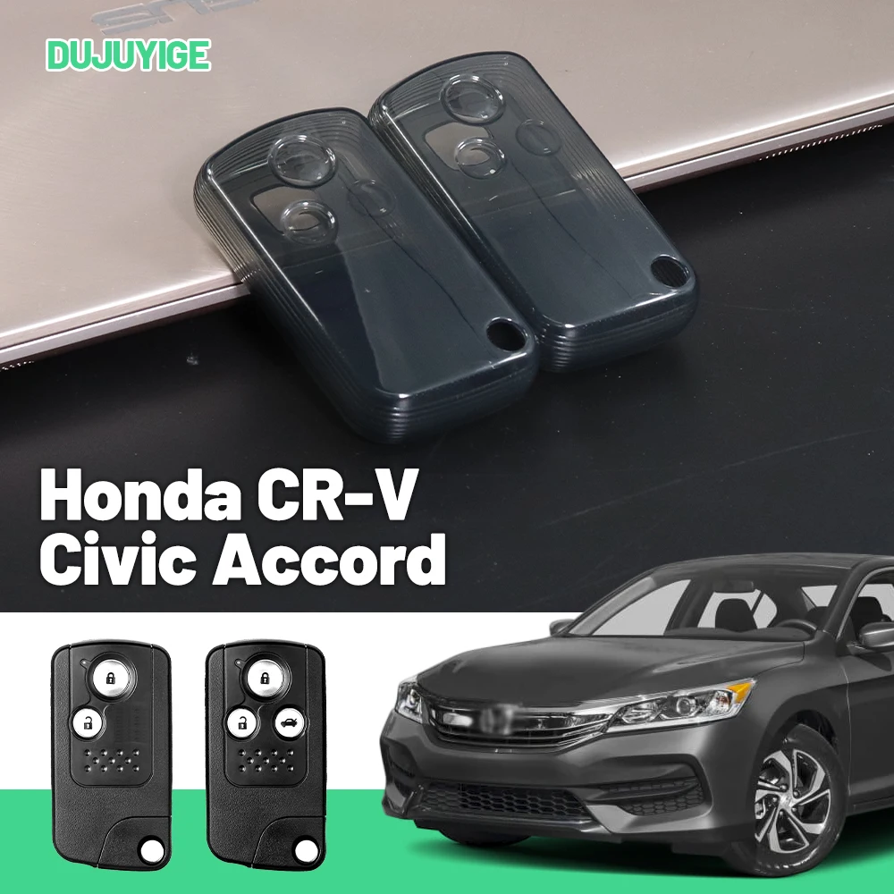 Clear TPU Car Key Case For Honda CR-V Civic Accord Odyssey Crosstour Key Fob Cover Protector Shell Auto Accessories